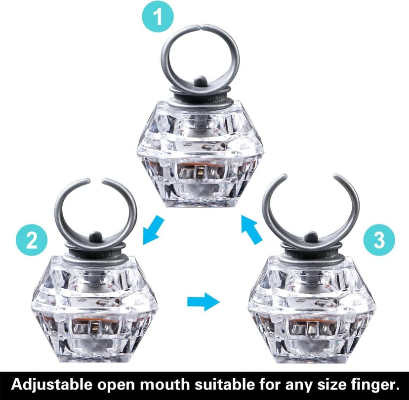 Konsait Flashing Led Light up Rings Bachelorette Party Favors Toys Grow in The Dark Party Suppiles Diamond Bling Rings for Birthday Weddings Bridal Shower Decorations (13pcs)