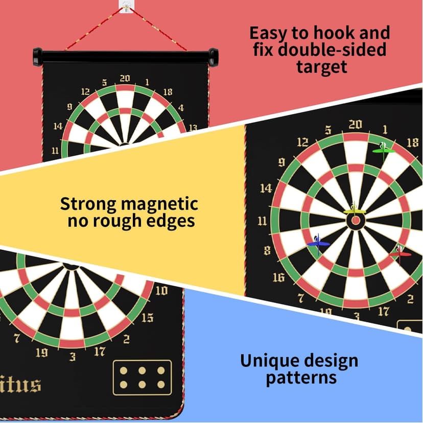 Gitus Magnetic Dart Board Indoor Outdoor Games for Kids with 12 Darts, Gifts for Teenage Boys Teen Boys Gifts Ideas Toys Gifts for 8 9 10 11 12 13 Year Old Boy Game Room Decor