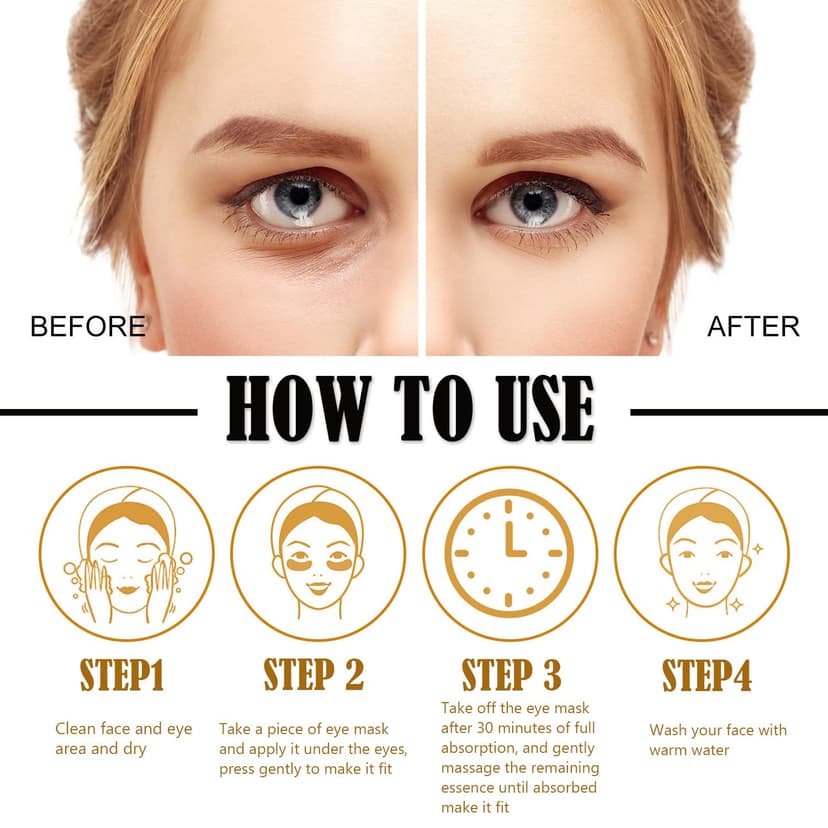 30 Pairs Lip Masks & Eye Masks,24K Gold Gel Crystal Collagen Eye Patches for Puffy Eyes,Effectively Nourishes,Moisturizing& Reducing Dark Circle Eye Bags,Birthday Gifts for Women,Christmas Gifts