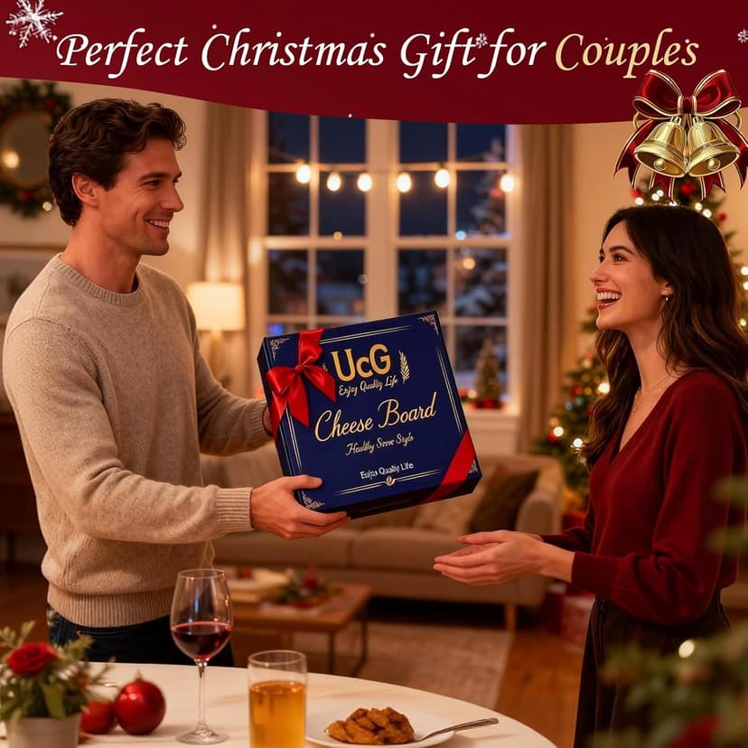 Tiered Charcuterie Board Gift for Women: Bamboo 360° Rotating Round Base with 4 Swivel Trays - White Elephant Gift, Holiday Hosting, Christmas, Birthday, Parties, House Warming Gift for Couples