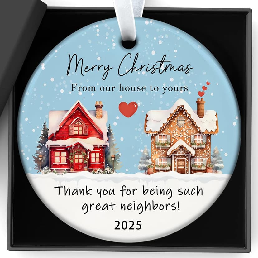 Christmas Ornaments 2025,Neighbor Gifts Merry Christmas Ornament Neighbors Gift Ideas for Neighbors Best Friends Women Boyfriend Girlfriend Xmas Tree Decor(Neighbor Ornaments)