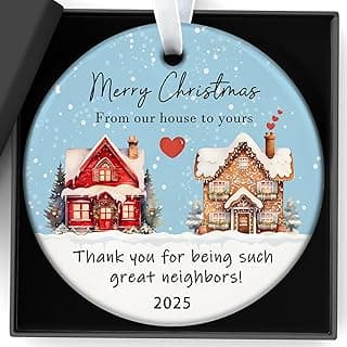 Christmas Ornaments 2025,Neighbor Gifts Merry Christmas Ornament Neighbors Gift Ideas for Neighbors Best Friends Women Boyfriend Girlfriend Xmas Tree Decor(Neighbor Ornaments)