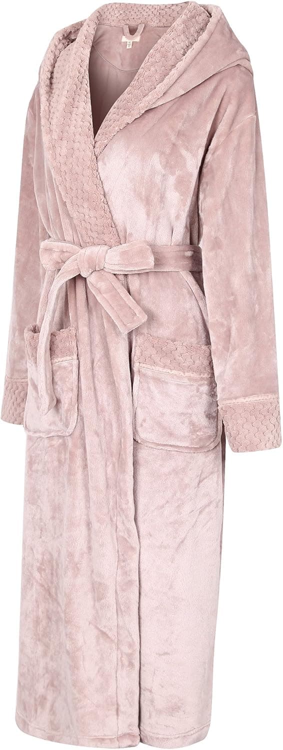 Richie House Women's Plush Soft Warm Fleece Bathrobe Robe RH1591