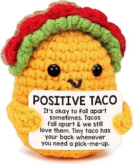 Positive Crochet Taco Christmas Birthday Gifts for Women Men Self Care Son Back to School Mom Dad Daughter Sister Friend Coworkers Relaxation Gift Desk Home Fall Decor Emotional Inspirational Support