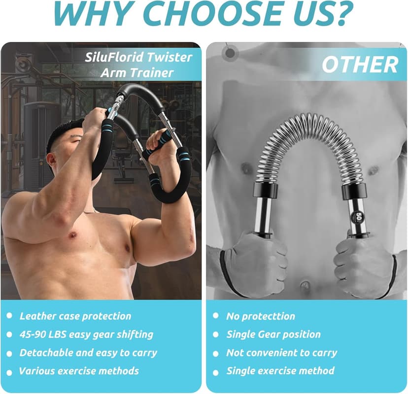 Twister Arm Trainer Arm Shoulder Chest Workout Equipment 45-90lb Adjustable Strength Trainer Chest Trainer for Men Portable Detachable Home Fitness Equipment