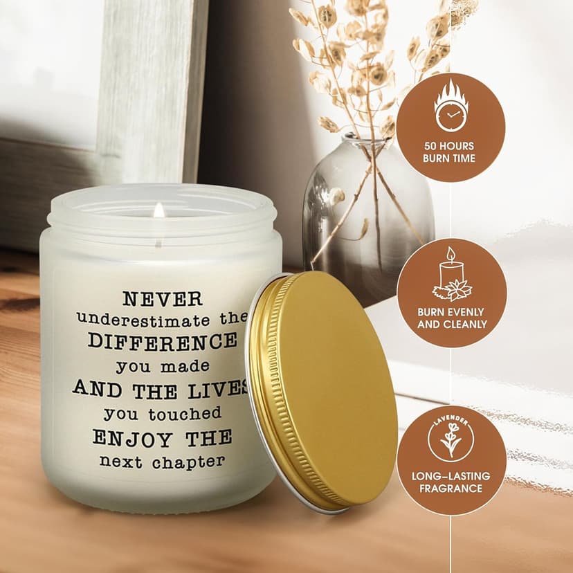 Goodbye Gifts for Coworkers, Retirement Gifts for Women, Going Away Farewell Moving Away Gift for Friends Teachers, Inspirational Gift, Lavender Candle