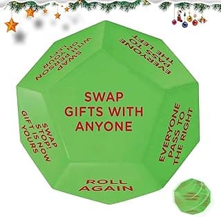 Santa Swap Gift Exchange Dice, 3 * 3in Exchange Gifts Family Game, Christmas Stocking Stuffers Gift Exchange Dice Games for Boys and Girls, Gifts for Xmas, Birthday, Party and Family Night, Holiday
