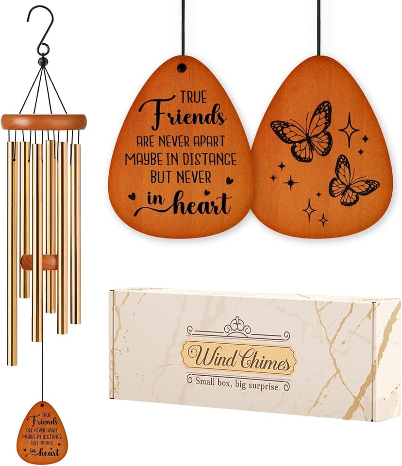 Aurahouse Best Friend Birthday Gifts for Women, Friendship Wind Chimes Gifts for Best Friend Woman Men Long Distance, Bestie Friend Birthday Gift for Women Friendship, Friendsgiving Gift