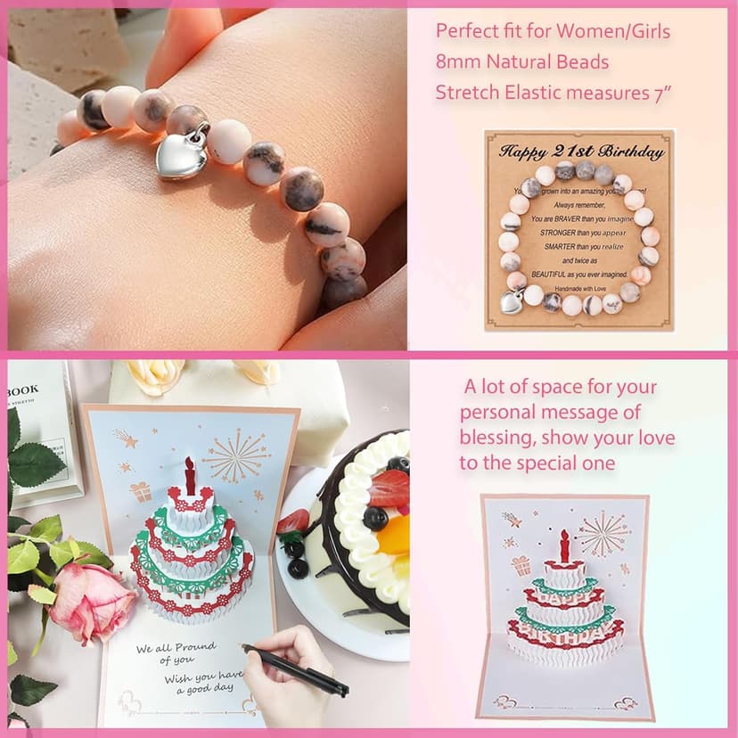 21st Birthday Gifts For Her - Happy 21 Year Old Gift Box for Women, Best Friends, Female Daughter, Sister, Girlfriend, Coworker, Bestie - Unique Basket
