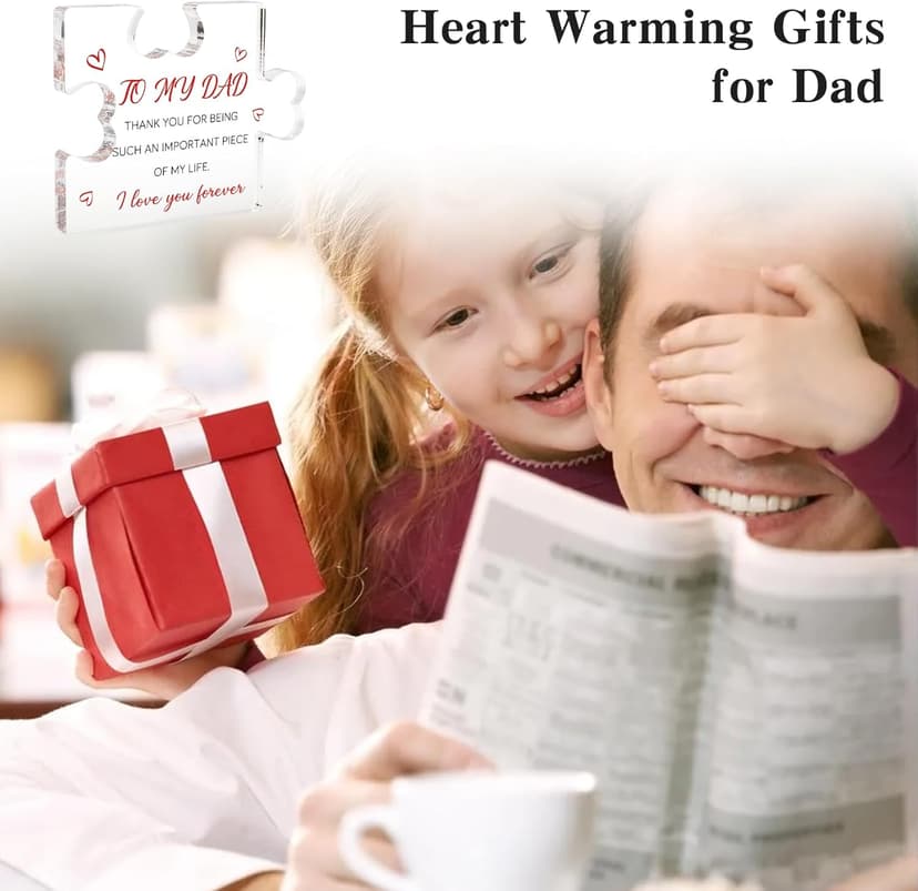 Father's Day Gifts for Dad, Dad Birthday Gift, Dad Gifts from Daughter Son, Dad Gifts for Fathers Day, Cool Gifts for Dad Acrylic Block Presents for Dad Christmas Gifts for Dad