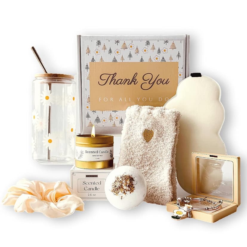 Thank You Gift Baskets For Women, Teacher Appreciation Gifts, Employee Appreciation Gifts For Coworkers Nurses Friends Care Package For Women With Thank You Cards