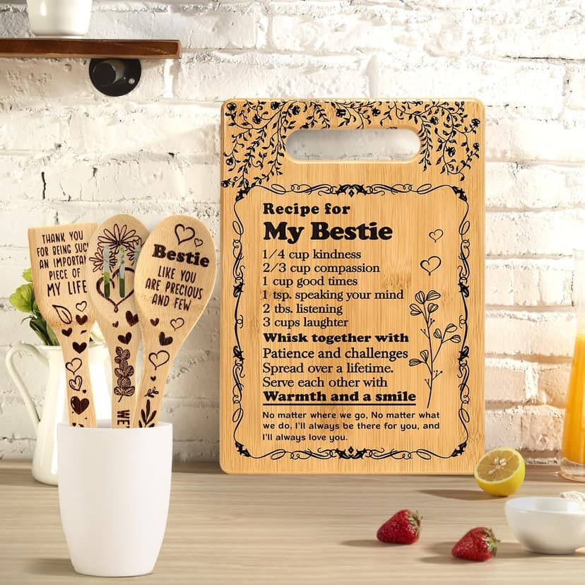 To My Bestie Gifts for Friendship Gifts for Women Friends Birthday Christmas Gifts Ideas for BFF Bestie Soul Sister Bestie Gifts for Women Friend BFF Gifts Best Friend Cutting Boards for the Kitchen