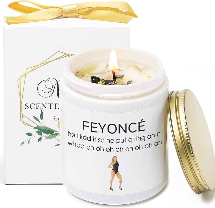 Funny Wedding Gift, Engaged Gift for Bride, Newly Couples, Bridal Shower Wedding Gifts, Newly Engaged Gifts for Her,Feyonce Candle, He Put A Ring on it Candle, Lavender Scented Candles 7oz