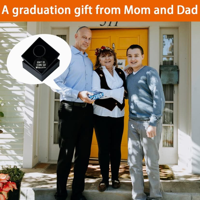 Funny Keychain Gift for Teenager from Mom, Don't Do Stupid Shit Keychain, Gift for Son Daughter Kids, Go to College Presents