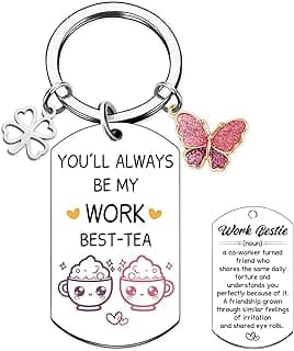 Coworker Leaving Gifts for Women - Funny Friendship Thank You Work Bestie Keychain Present for Friend Colleague Christmas