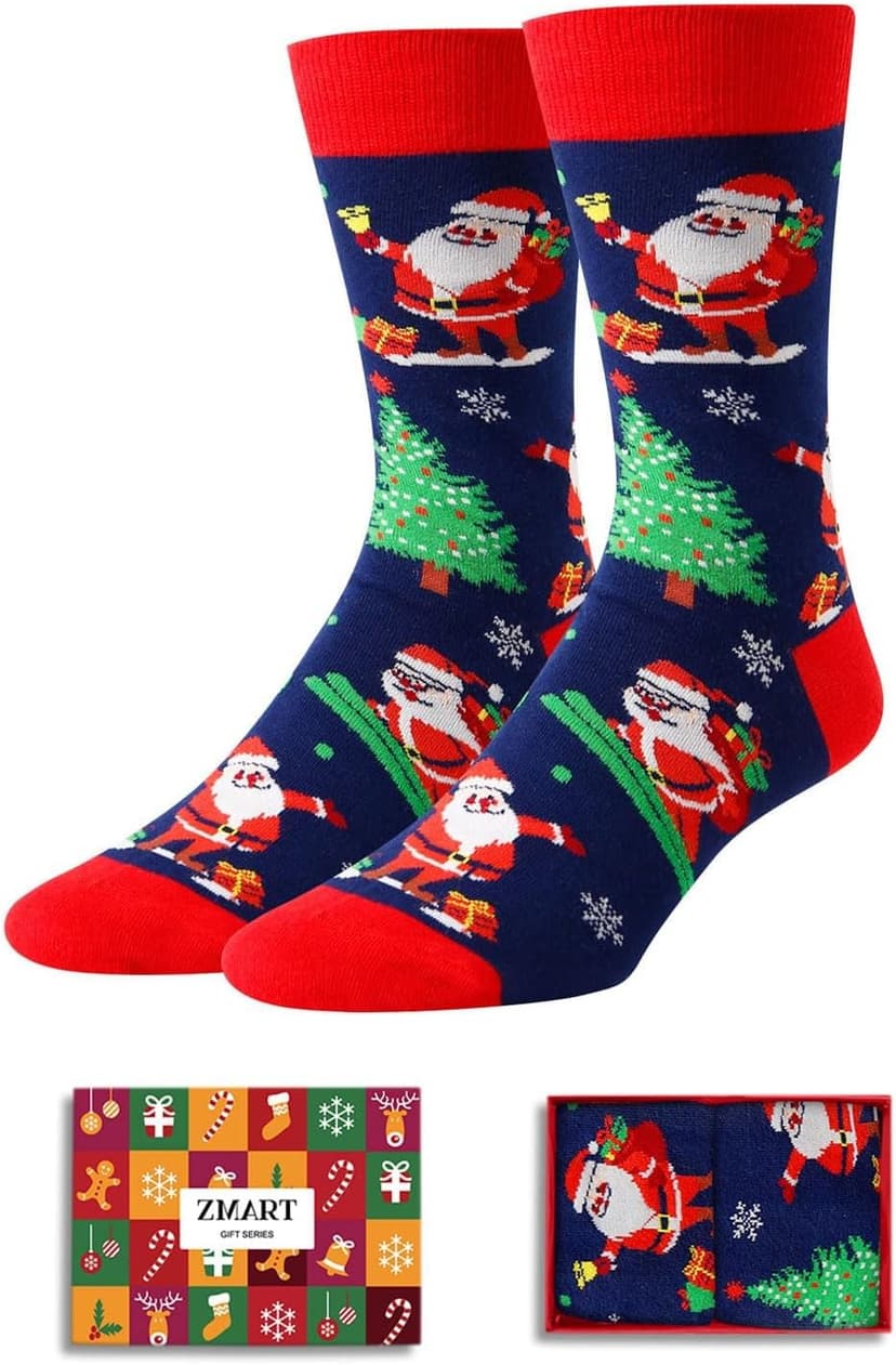 Zmart Christmas Gifts Stocking Socks for Women Men, Secret Santa Gifts Elf Stocking Xmas Gifts for Teens