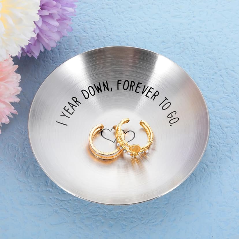 1 Year Anniversary for Him Her One Year Paper Anniversary Ring Holder First Anniversary Wedding Gifts for Husband Wife 1st Anniversary Dating Gift for Couples Boyfriend Girlfriend Birthday Christmas