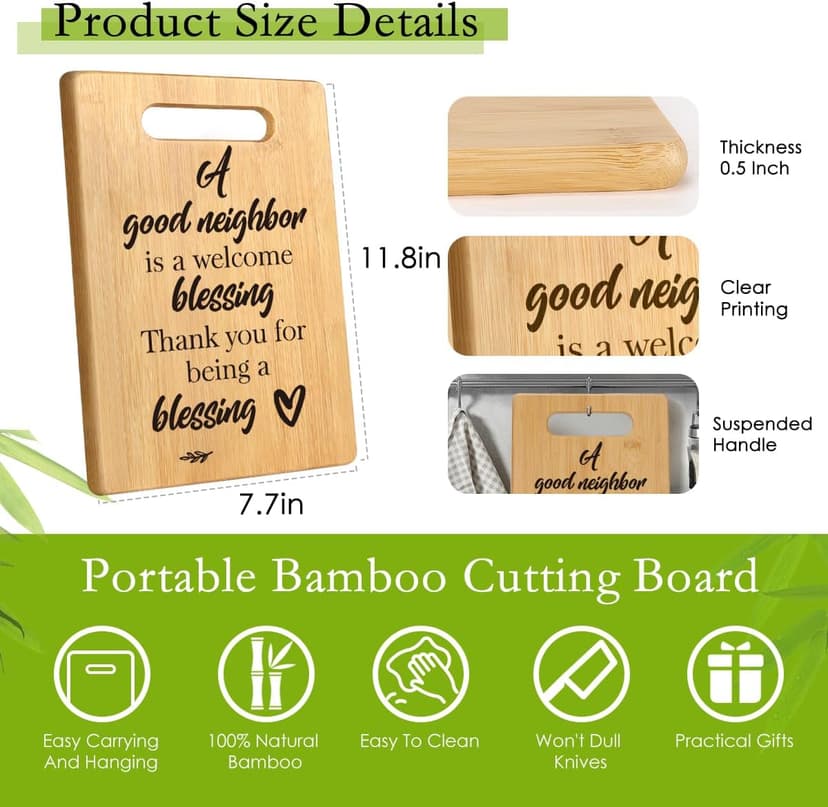 Housewarming Gift for Neighbors, Best Gifts for Neighbors, Neighbors Gifts, Farewell Gifts Thank you Gifts for Neighbors Christmas Cutting Board Gift
