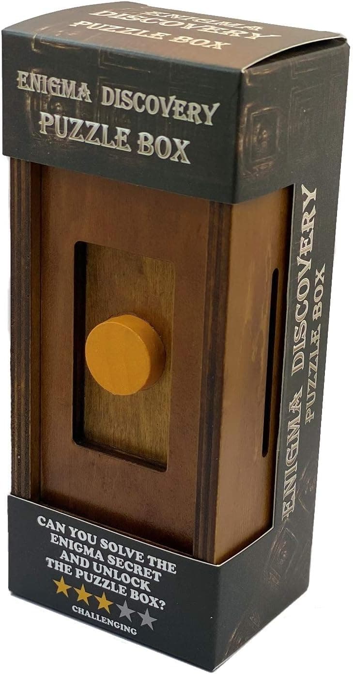 Puzzle Box Enigma Secret Discovery - Money and Gift Card Holder in a Wooden Magic Trick Lock with Hidden Compartment Piggy Bank Brain Teaser Game