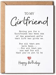 To My Girlfriend - Girlfriend Birthday Card - Girlfriend Is The Greatest Gifts In My Life - Birthday Card For Girlfriend - Gift For Girlfriend Card
