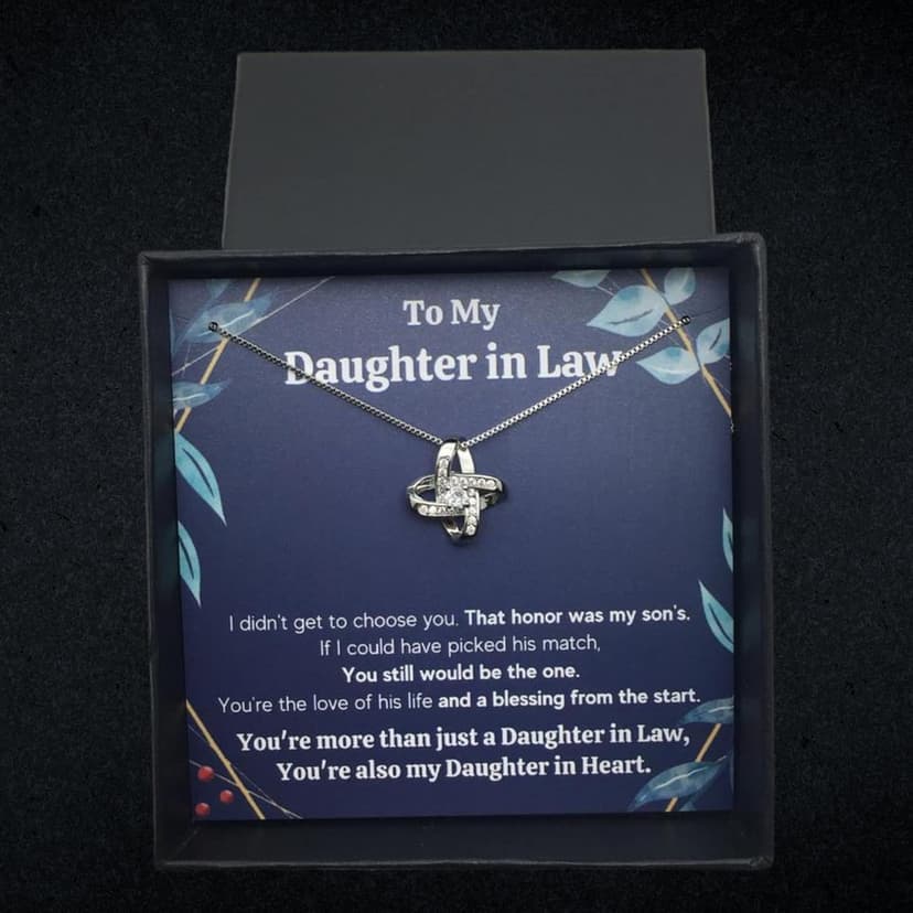Daughter in Law Gifts Necklace From Mother in Law To My Bonus Daughter Honor Pendant Jewelry with Message Card and Box (Standard Box, Honor Gift Set)