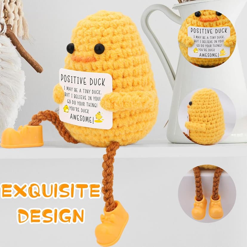 Birthday Gifts for Women Men Long Legged Cute Support Duck, Friend Colleague Teacher Graduation Gifts, Handmade Emotional Cheer Support Positive Funny Gift