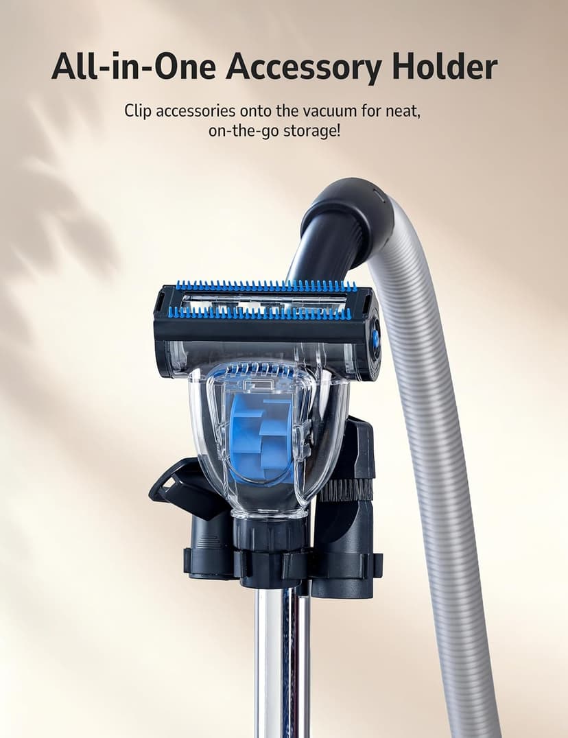 Aspiron 1700W Canister Vacuum Cleaner, 45Kpa Bagless Vacuum Cleaner, Multi-Cyclonic Filtration, 2 Anti-Allergen HEPA Filters, 3.5QT Dust Cup, 4 Tools, Corded Vacuum for Hard Floor, Pet Hair, Violet