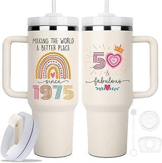 50th Birthday Gifts For Her, Women - 1975 Birthday Gift For Women - Cool Birthday Gift For 50 Year Old Woman - 50 And Fabulous Gift For Women - Gift For Women Turning 50-50th Tumbler 40oz