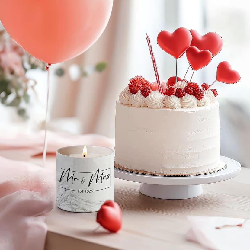 Mr and Mrs Gifts, Wedding Gift for Couples, Newlyweds Wedding Registry Bride and Groom to Be, Bridal Shower Gifts - 6 Oz 2025 New Couple Ceramics Candle