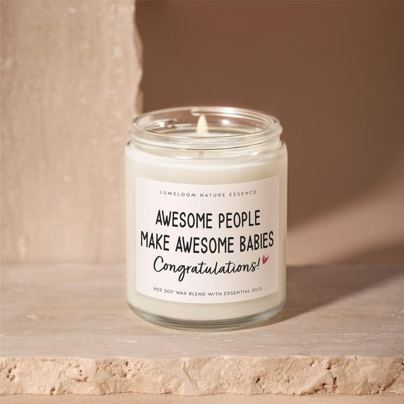 Gender Reveal Gifts, New Parents Gifts for Couples- 9oz Lavender Scented Soy Wax Candle- Presents for New Mom, Mom to Be, Expecting Mother, Pregnancy Women