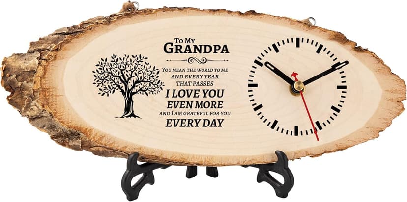 BeauGift Gifts for Grandpa Wooden Clock, Birthday Gifts for Grandpa from Granddaughter Grandchild, Best Grandpa Ever Gifts to My Grandpa Gifts