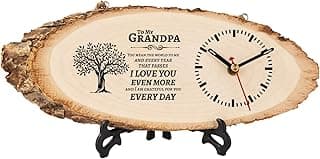 BeauGift Gifts for Grandpa Wooden Clock, Birthday Gifts for Grandpa from Granddaughter Grandchild, Best Grandpa Ever Gifts to My Grandpa Gifts