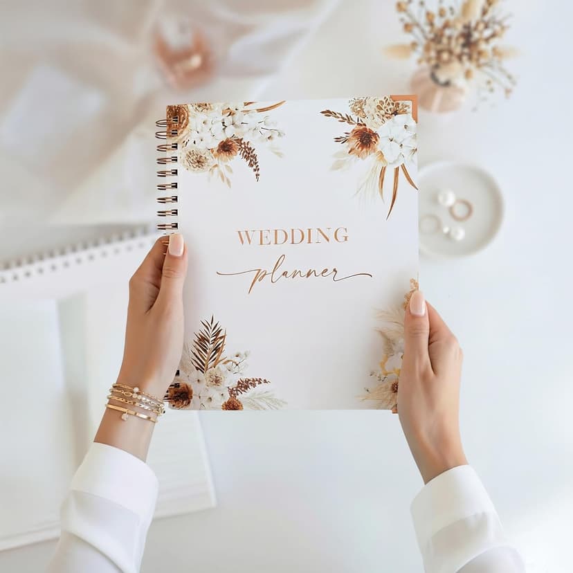 Beautiful Boho Wedding Planner Book and Organizer - Enhance Excitement and Makes Your Countdown Planning Easy - Unique Engagement Gift for Newly Engaged Couples, Future Brides and Grooms,9 X 11 inches