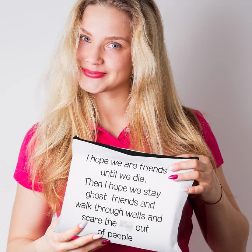 Frienda 3 Pcs Good Friend Gifts Cosmetic Bag for Women Friendship Makeup Bag Travel Cases for Birthday Graduation Moving Away Christmas Bestie Soul Sister(Trend Style)