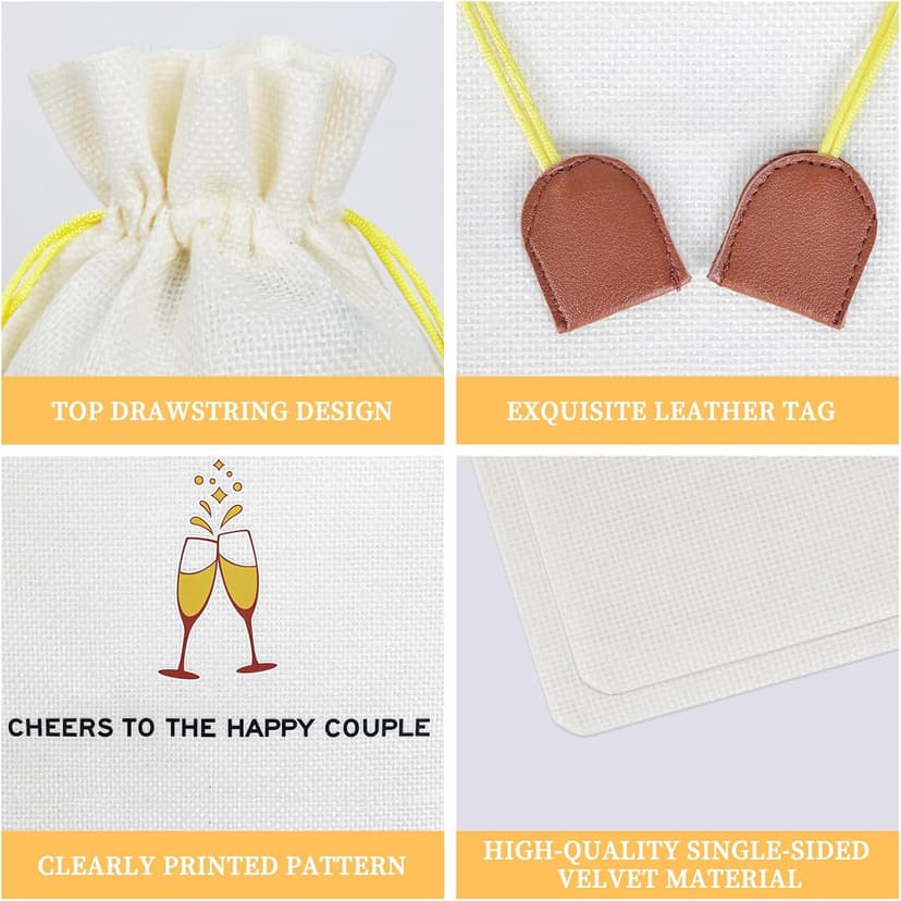 Engagement Gifts for Couples Newly Engaged, Her, Women, Him, Best Friends, Happy Engagement Wine Gift Bags for 750 ml Bottles, Party Decorations