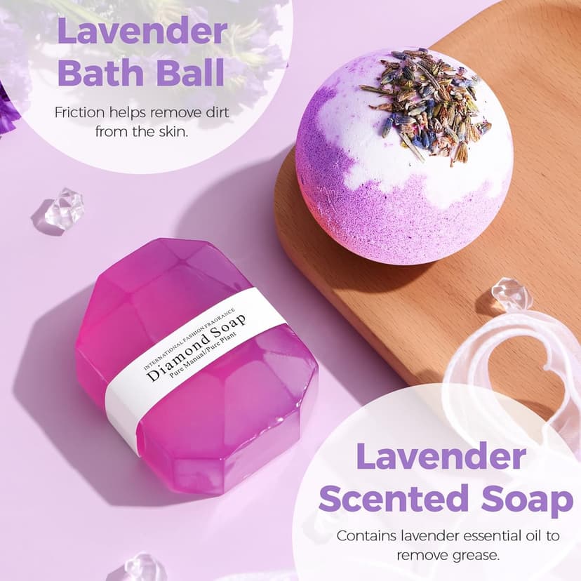 Birthday Gifts for Women, Self Care Gifts Get Well Soon Gifts,Lavender Spa Flannel Blanket Gift Set, Gift For Female Friend, Mom, Wife, Girlfriend, Sister, Teacher's Day Gift Her Birthday Gift