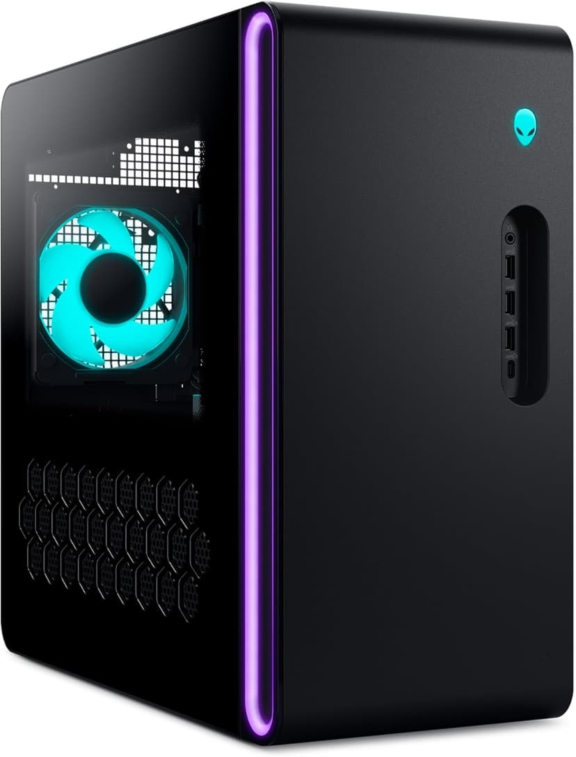 Alienware Aurora Gaming Desktop ACT1250 - Intel Core Ultra 9 285 Processor, Liquid Cooled, NVIDIA GeForce RTX 5080, 32GB DDR5 RAM, 1TB SSD, 1000W Platinum Rated PSU, Win 11 Home - Clear Panel