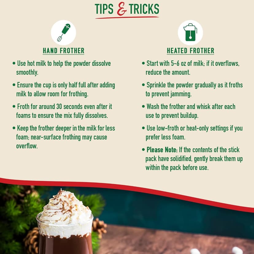 Caffelatto Milk Chocolate Hot Cocoa, Gourmet Single Serve Sticks, Made for Milk Frothers, Add Your Own Milk, Simple Ingredients and Easily Customized, 9 Pack