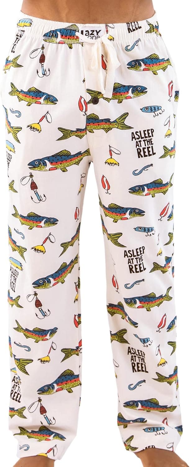 Lazy One Funny Ocean Pajama Pants For Men, Men's Separate Bottoms, Lounge Pants, Fishing PJs