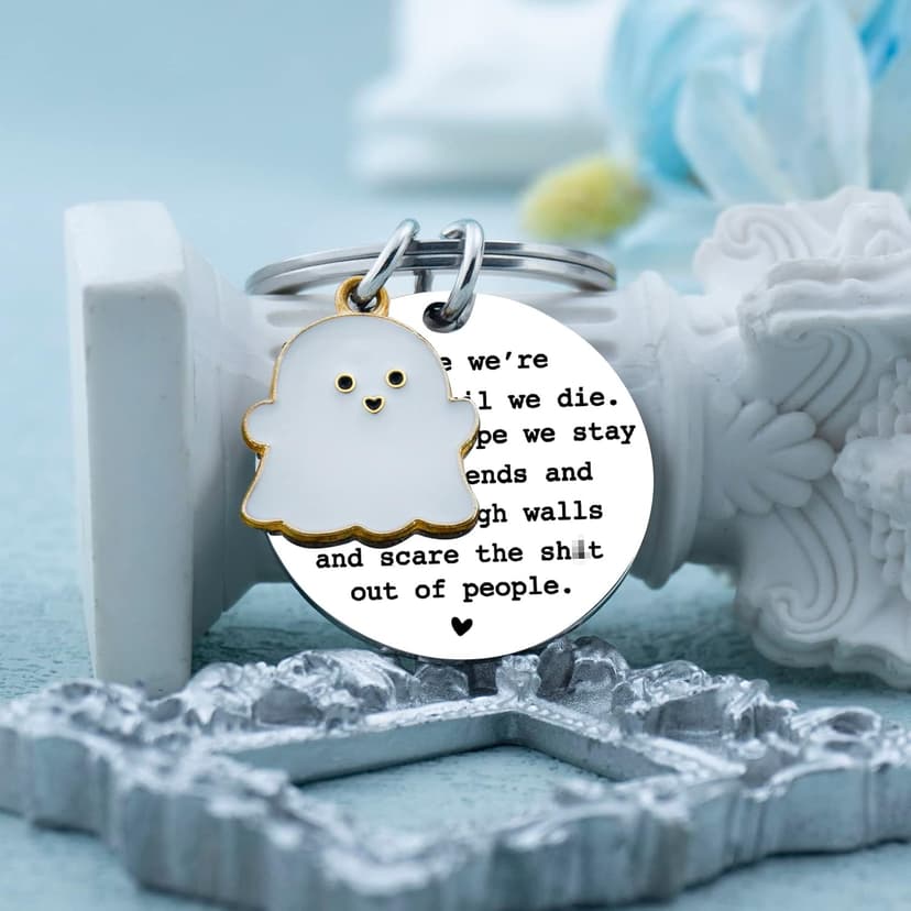 igvean Best Friend Keychains Funny Birthday Gift for Friends Christmas Halloween Gifts for Women Friend Boo Basket Stuffers