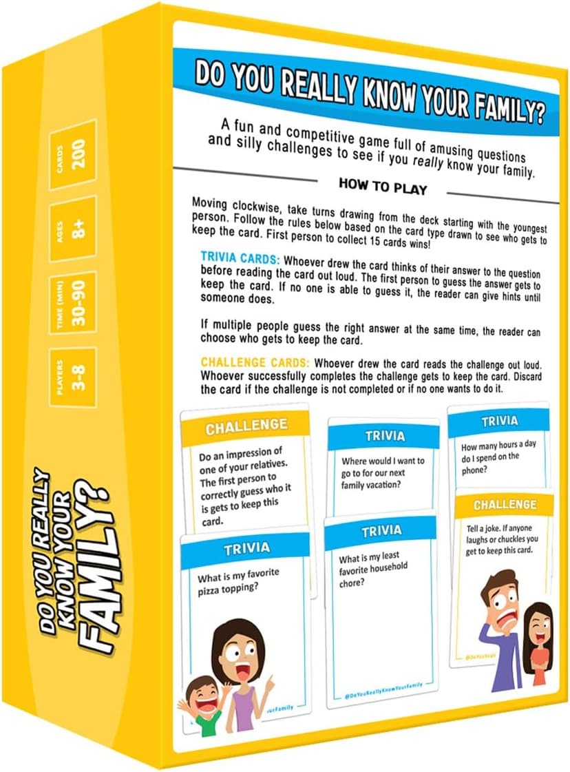 Do You Really Know Your Family? A Fun Family Game Filled with Conversation Starters and Challenges - Great for Kids, Teens and Adults