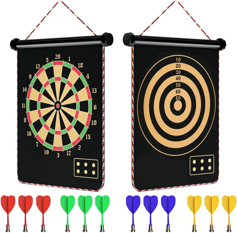 Mixi Magnetic Dart Board Outdoor Game for Kids with 12 Darts, Best Toys Gifts for Teenage Boys Girls Age 5 6 7 8 9 10 11 12 13 14 15 16 Years