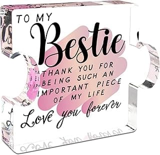Best Friend Birthday Gifts for Women, Friendship Gifts for Women, Bestie Acrylic Puzzle Plaque Keepsake for Soul Sister Female Bestfriend Work Besties Birthdays, Graduation Gift for Her