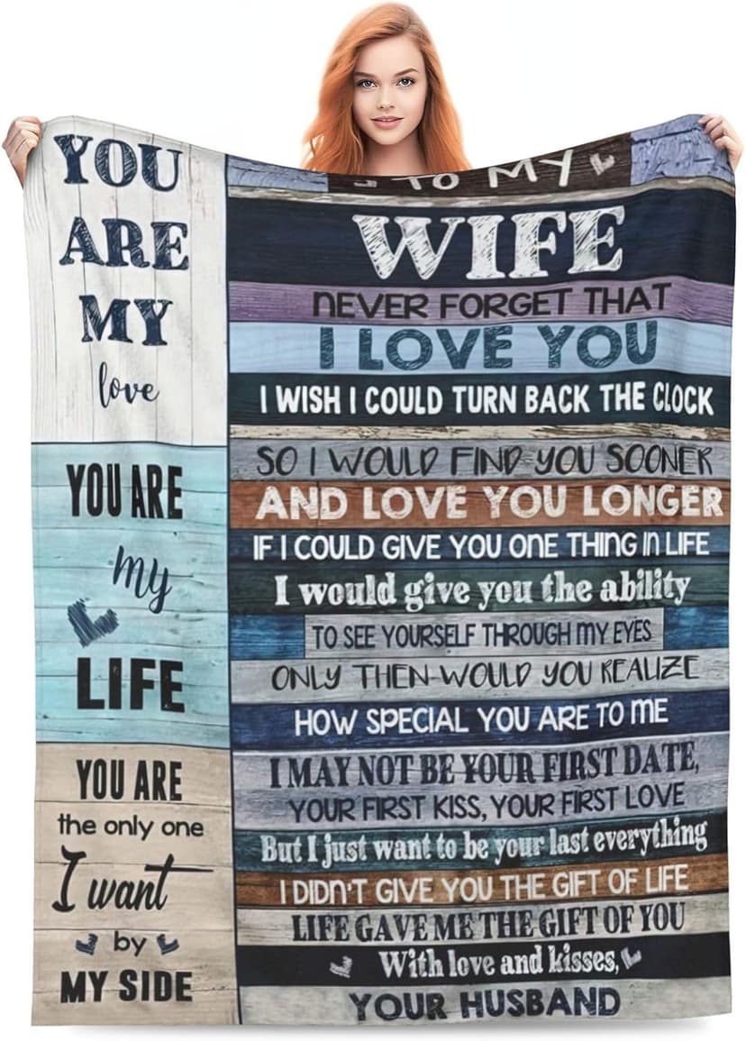 Gifts for Wife to My Wife Blanket for Wife Anniversary Birthday Gifts Christmas Valentine's Mother's Day (50"x40")