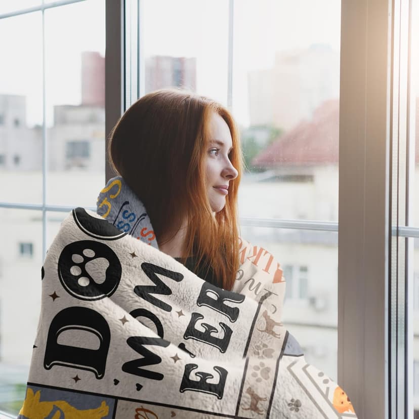 XALAZY Dog Mom Gifts for Women Blanket 50" X 60", Dog Mom Gifts for Dog Lovers& Owners, Best Dog Blanket Throw