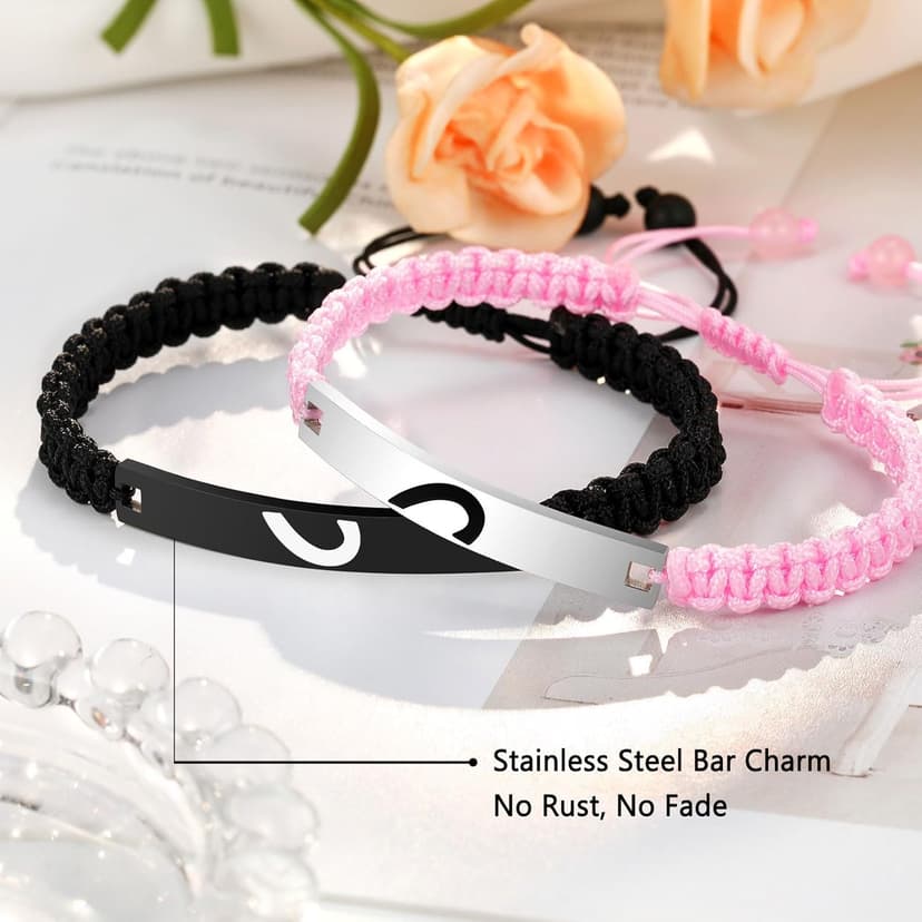 UPROMI Matching Bracelets for Couples, Dad&Daughter, Brother&Sister, Fathers Day Valentines Christmas Birthday Gifts