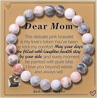 Gifts for Mom, Christmas Gifts for Mom Women, Stocking Stuffers for Women, Birthday Mothers Day gifts from Daughter Son, Unique Handmade Natural Stone Bracelet.