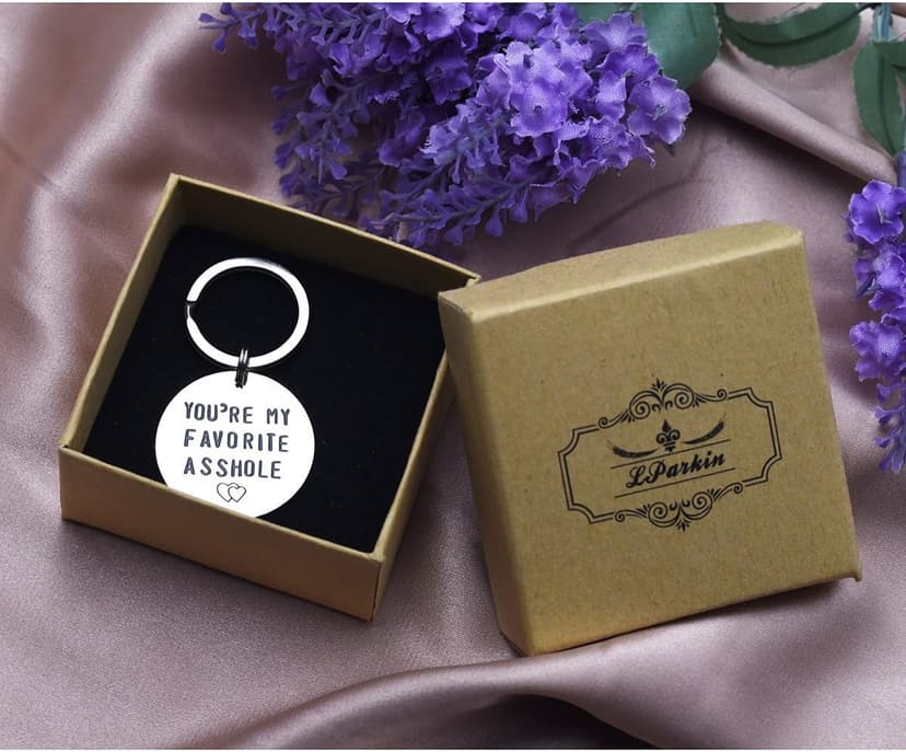 LParkin You're My Favorite Asshole Keychain Funny Man Gift Valentines Day for Husband Boyfriend Gifts