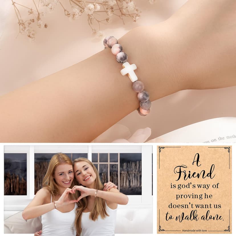 Christian Mothers-Day Gifts for Women, First Communion Confirmation Graduation Gifts Religious Cross Bracelet for Mom/Daughter/Friend/Sister/Grandma/Granddaughter/Godmother/Her, Inspirational Birthday Faith Based Jesus Jewelry