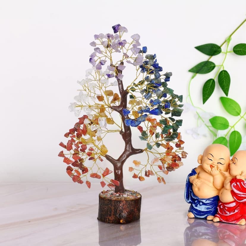 YATSKIA Chakra Crystal Tree - Handmade Healing Crystal Trees with 7 Chakra Stones - Decorative Tree of Life for Meditation, Feng Shui, and Home Decor - Unique Birthday Gifts for Women